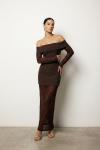 Amanda Gupur Detayli Elbise  Kahverengi