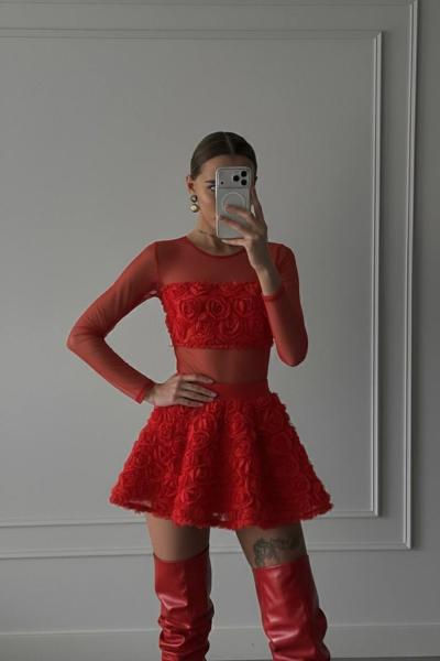 Tuly Transparan Set Kırmızı