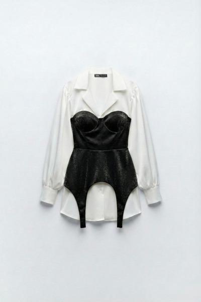 Vienna korseli gömlek elbise  Siyah