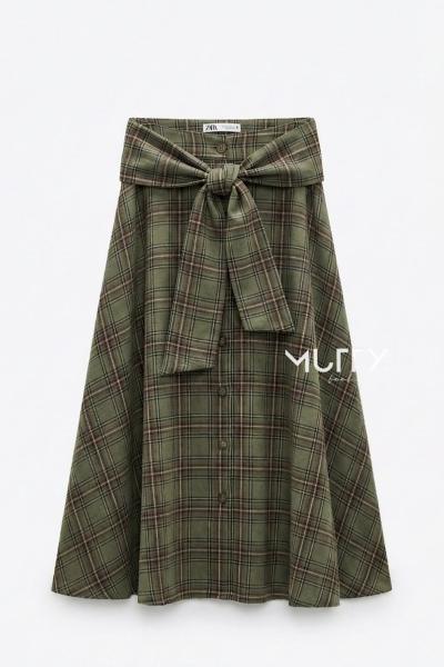 Retro Oduncu Etek  Yeşil