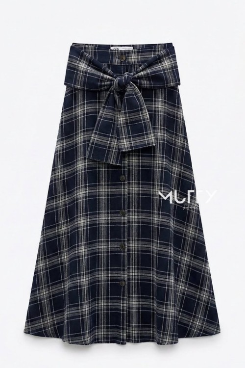 Retro Oduncu Etek  Lacivert