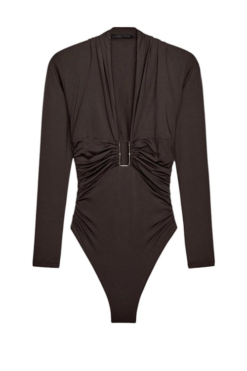 Hacken Tasarım Bodysuit Acı Kahve