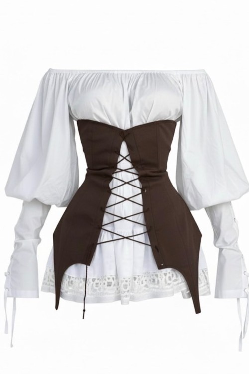 Serena Korse Detaylı Elbise  Beyaz