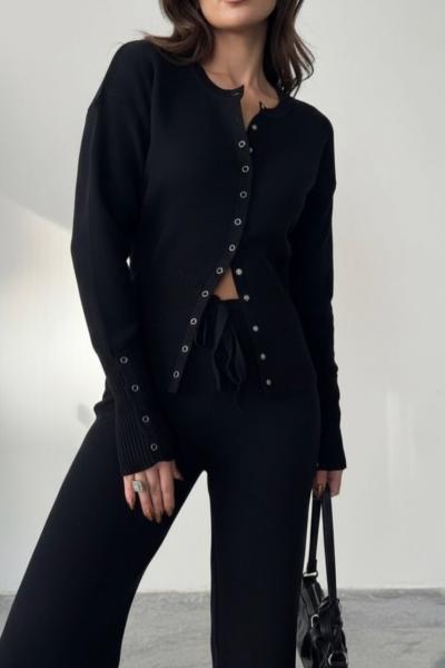 Raed Çıtçıtlı Triko Takım Siyah