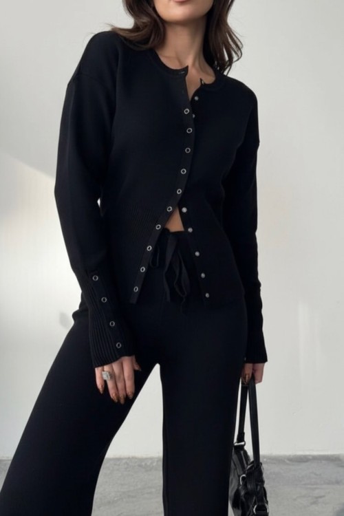 Raed Çıtçıtlı Triko Takım Siyah