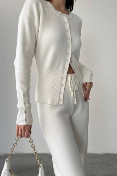 Raed Çıtçıtlı Triko Takım Beyaz