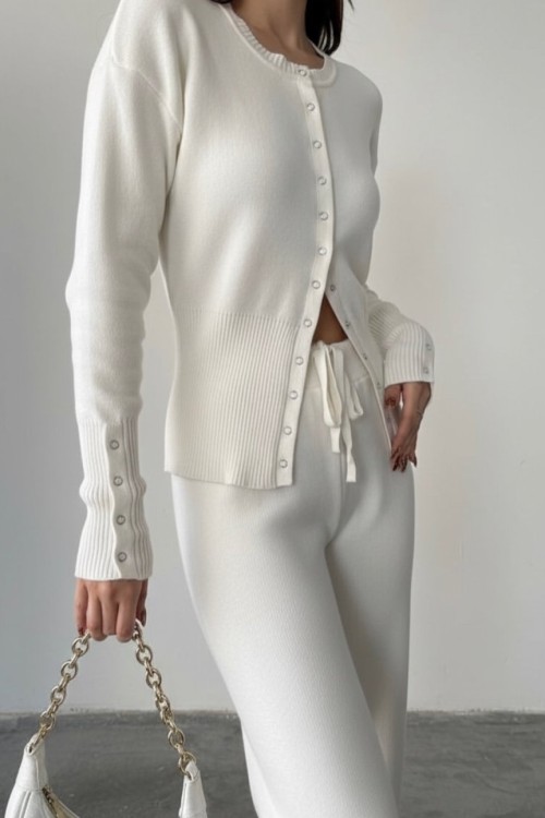 Raed Çıtçıtlı Triko Takım Beyaz