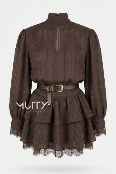 Alissa Tasarım Premium Elbise Kahverengi