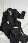 Donna korseli blazer pantolon set Antrasit