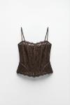 Lina Güpürlü Korse  Kahverengi