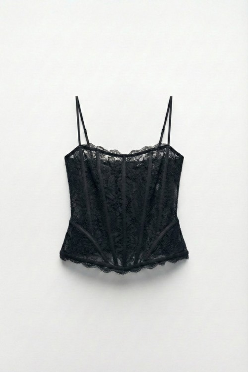 Lina Güpürlü Korse Siyah