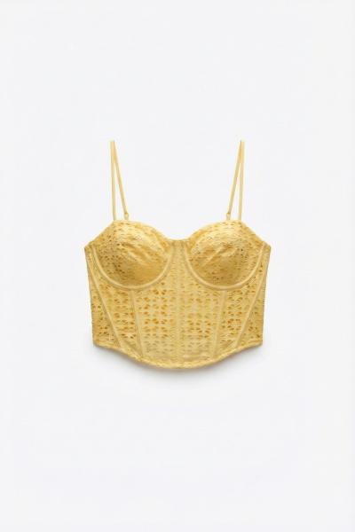 Sara Crop Bustiyer  Sarı