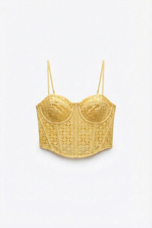 Sara Crop Bustiyer  Sarı