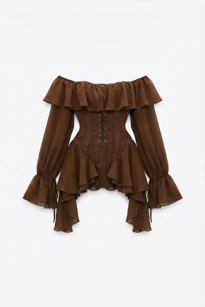 Laos Tasarım Mini Tulum Elbise  Kahverengi