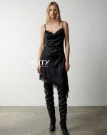 Polita Zr Saten Elbise  Siyah