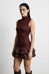 Daren Güpürlü Tasarım elbise Acı Kahve