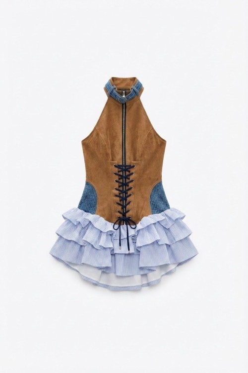 Dorina Denim Suet Elbise  Kahverengi