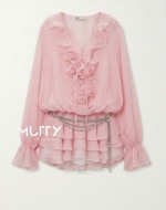 Gallen Premium Şifon Elbise Pembe