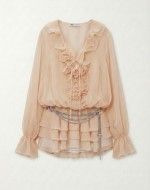 Gallen Premium Şifon Elbise Bej