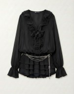 Gallen Premium Şifon Elbise Siyah