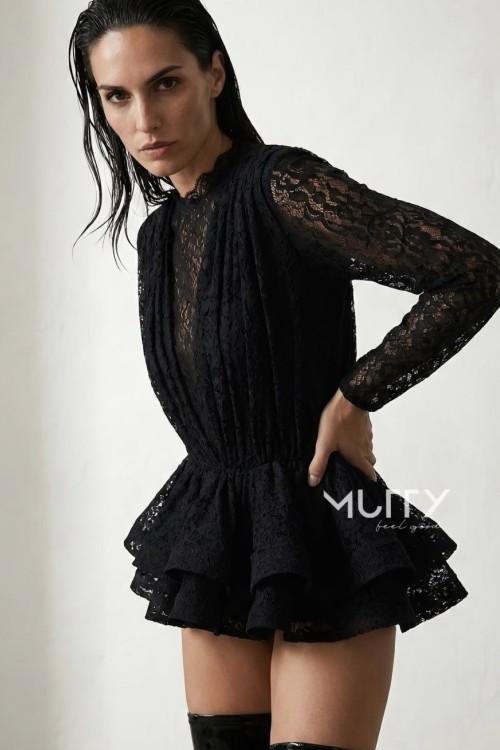 Jandal Kabarık Etekli İçi Şortlu Elbise Siyah