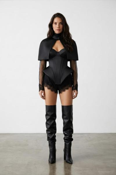 Saten 3lu Set Dubai  Siyah