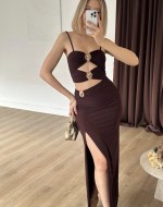 Sorrento Tasarım Elbise Kahverengi