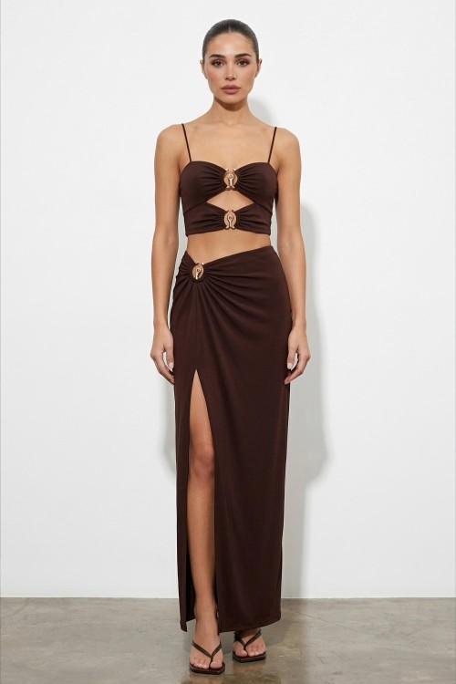 Sorrento Tasarım Elbise Kahverengi