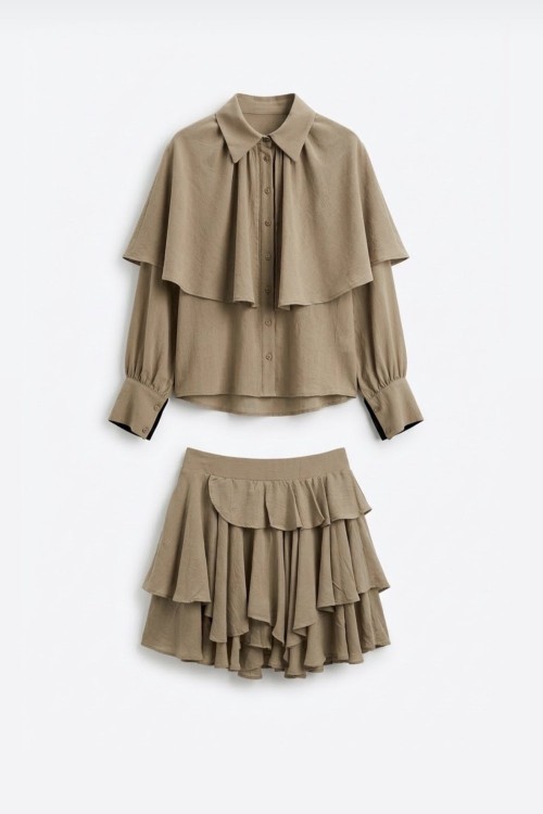 Curzon Tasarım Şifon Takım Bej