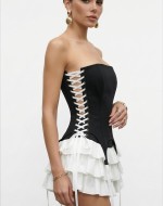 Wood Tasarım Korse Elbise Siyah