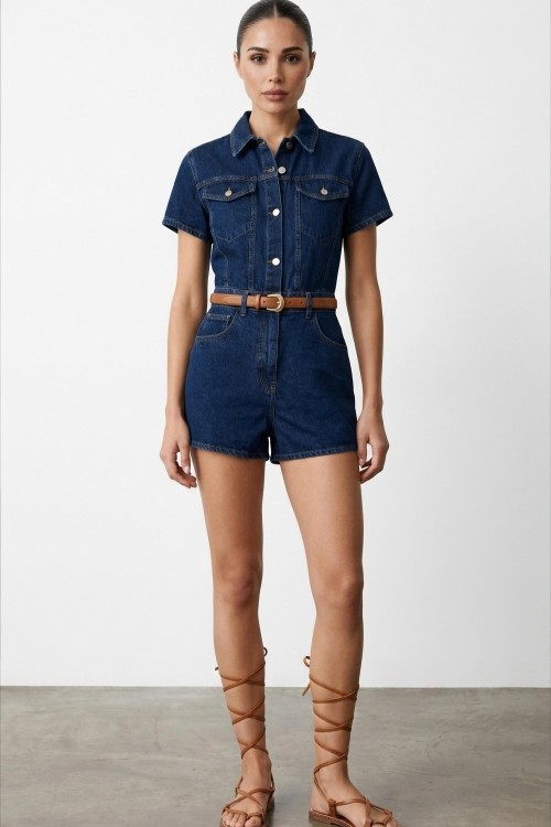 Leganes Şortlu Jean Tulum Lacivert