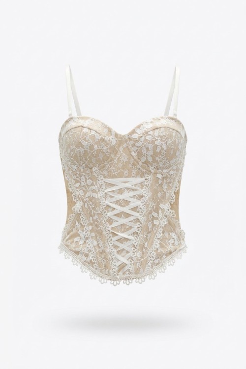 Gabi İthal Fiyonklu Korse  Pudra