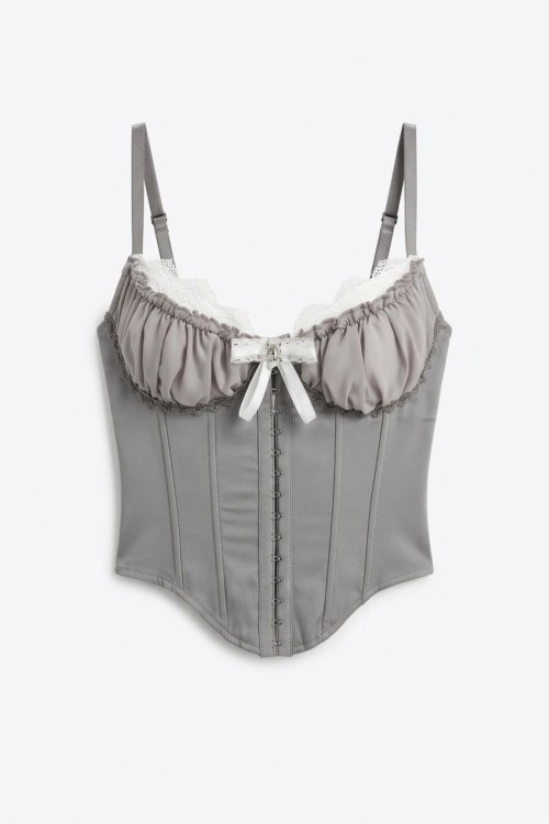 Halifax Fiyonklu İthal Korse Gri