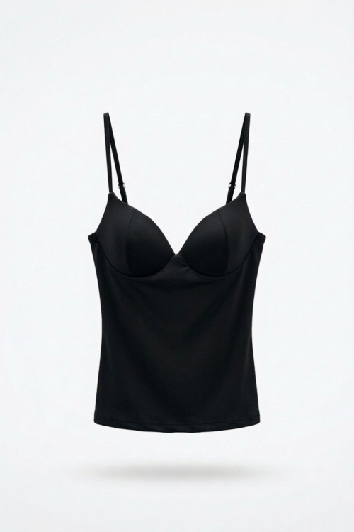 Ulm Gloplu İthal Askılı Crop Siyah