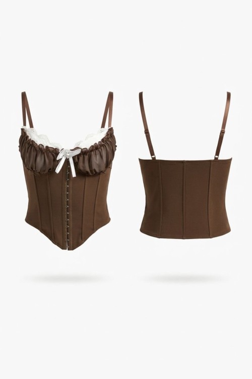 Halifax Fiyonklu İthal Korse Kahverengi