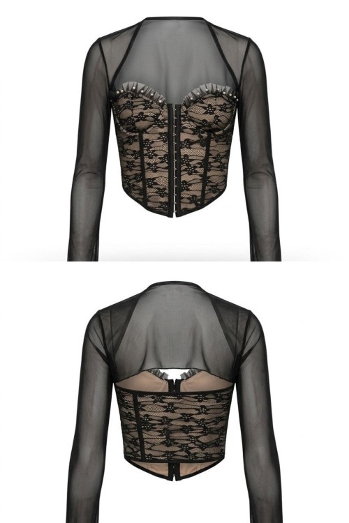 Fortuna Premium İnci Detaylı Corset Siyah