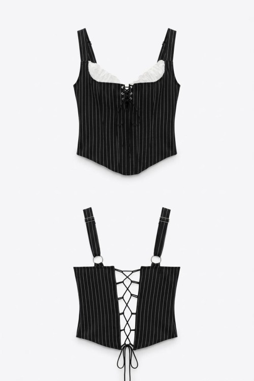 Ranger Çizgili Premium Corset Siyah