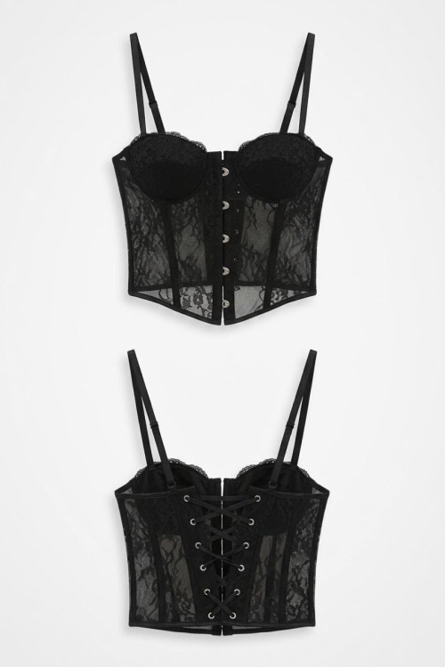 Assen Dantelli Corset Siyah