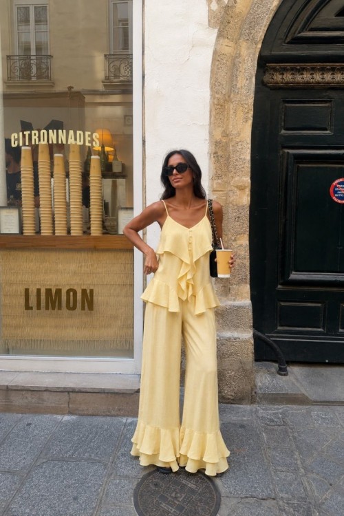 Florence Bluz Ve Pantolon ikili Set Sarı