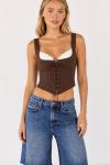Ranger Çizgili Premium Corset Kahverengi