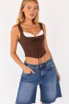 Ranger Çizgili Premium Corset Kahverengi