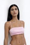 Candy Maxi Etek Crop Saten Set Pembe