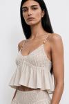 Natalia Natural Etek Bluz Bohem Set Bej
