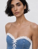 Boly Denim Korse Etek 2li Set  Mavi