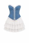 Boly Denim Korse Etek 2li Set  Mavi
