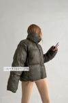 Mariya Yüksek Yaka Puffer Şişme Mont Haki