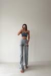 Sasia Denim Crop Mavi