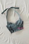 Sasia Denim Crop Mavi