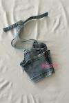 Sasia Denim Crop Mavi