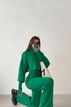 Belinda Parmak Geçmeli Boğazlı Triko Takım Yeşil